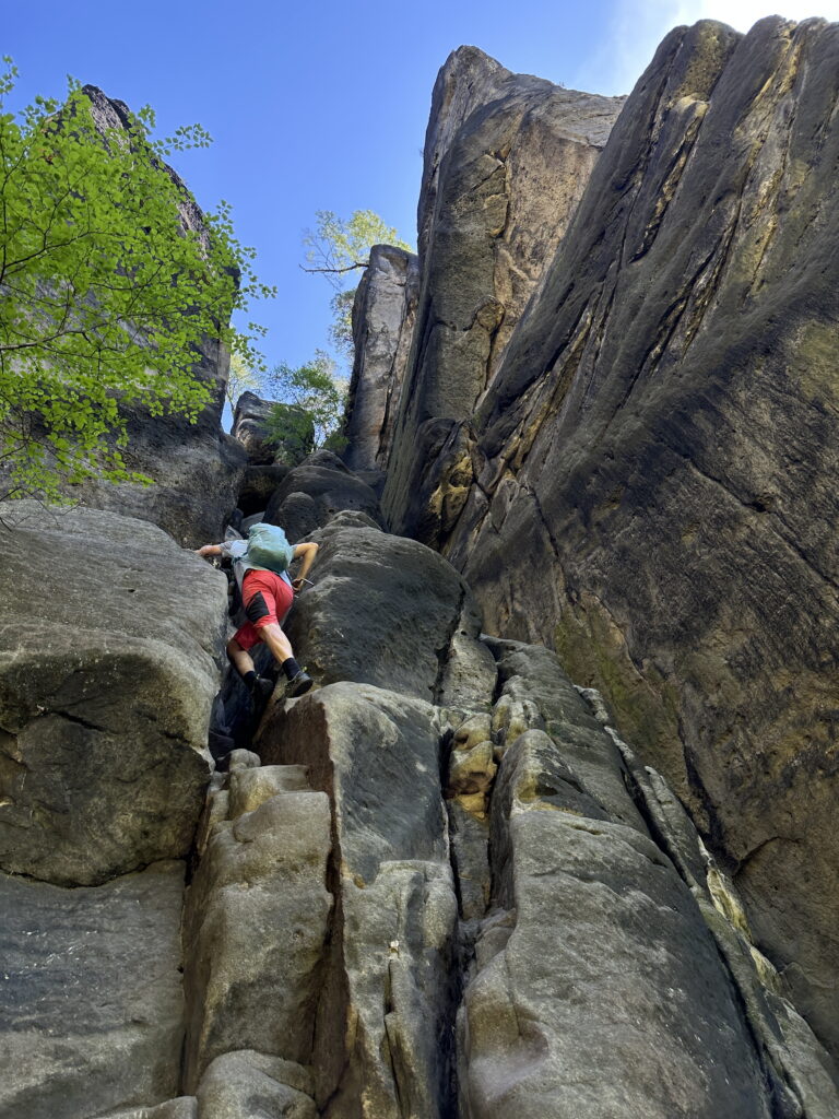 Rübezahlstiege - schwerster Zustieg in die Schrammsteine