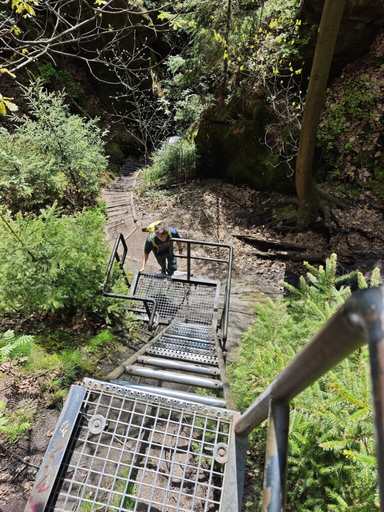 Der obere Bereich im Wildschützensteig, kurz vor der Schrammsteinaussicht
